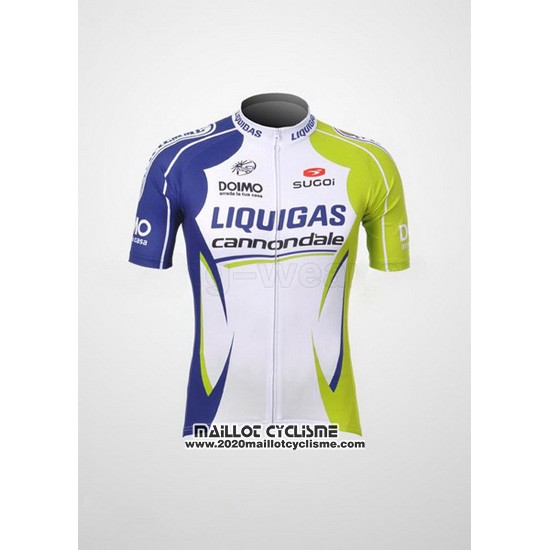 2012 Maillot Ciclismo Liquigas Cannondale Vert et Blanc Manches Courtes et Cuissard